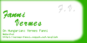 fanni vermes business card